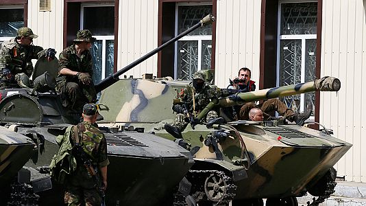 Carri armati filo-russi a Sloviansk Carri armati filo-russi a Sloviansk