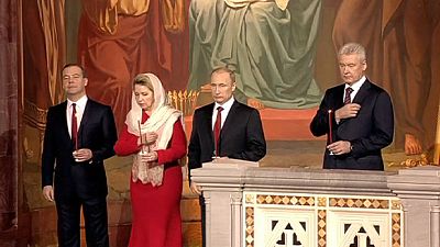 Russian President Vladimir Putin attends Easter service Russian President Vladimir Putin attends Easter service