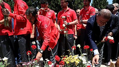 Turkish football delegation pay respects to killed miners Turkish football delegation pay respects to killed miners