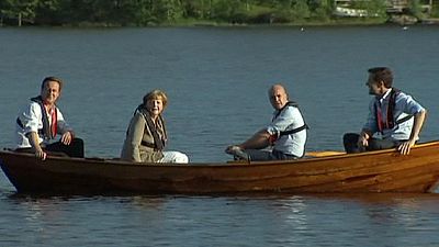 Angela Merkel and three PMs go rowing in Sweden – nocomment Angela Merkel and three PMs go rowing in Sweden – nocomment
