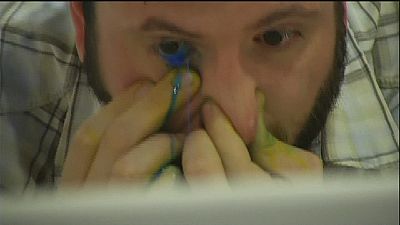 Eye catching Argentine artist drips paint through his tears Eye catching Argentine artist drips paint through his tears