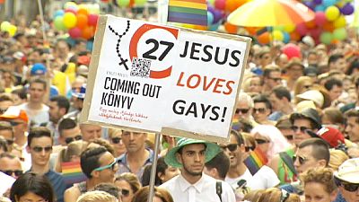 Thousands take to the streets of Budapest of annual Gay Pride Thousands take to the streets of Budapest of annual Gay Pride