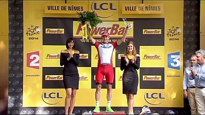 Tour de France: Kristoff wins in Nimes for second stage triumph Tour de France: Kristoff wins in Nimes for second stage triumph