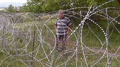 The Russian border fence that divides Georgia and South Ossetia The Russian border fence that divides Georgia and South Ossetia