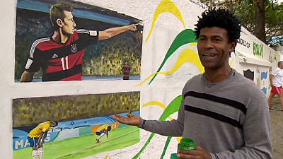 Brazilian artist remembers World Cup with massive mural Brazilian artist remembers World Cup with massive mural