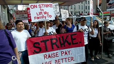 America goes hungry as fast food workers strike for better pay America goes hungry as fast food workers strike for better pay