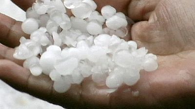 Giant hail stones rain down on Italian city of Florence Giant hail stones rain down on Italian city of Florence
