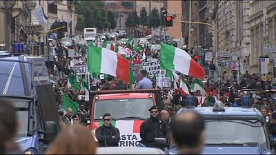 Anti-immigration protests in Rome Anti-immigration protests in Rome