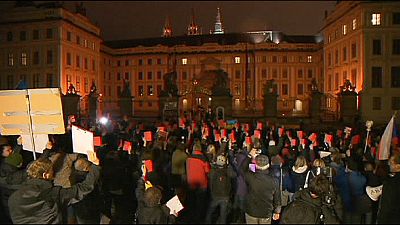 Czech president urged to quit by protesters Czech president urged to quit by protesters