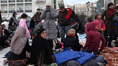 Syrian refugees stage hunger strike at Greek parliament Syrian refugees stage hunger strike at Greek parliament