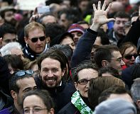 Podemos holds biggest rally yet in Spanish capital and promises election earthquake Podemos holds biggest rally yet in Spanish capital and promises election earthquake