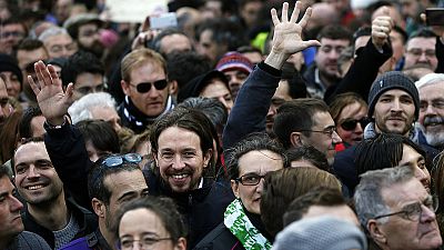Podemos holds biggest rally yet in Spanish capital and promises election earthquake Podemos holds biggest rally yet in Spanish capital and promises election earthquake