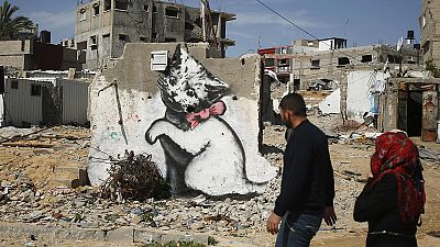 Graffiti-Kunst von Banksy in Gaza Graffiti-Kunst von Banksy in Gaza