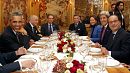 Hollande y Obama presumen de buena sintonía con una cena en un restaurante de tres estrellas