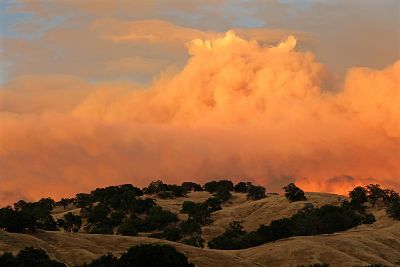 Smoke from the Ranch Fire part of the Mendocino Complex of fires near Mendocino National Forest, California, on Sunday.