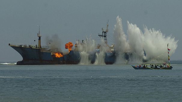 Indonesia Sinks Illegal Fishing Nigeria-flagged Ship Wanted by Interpol