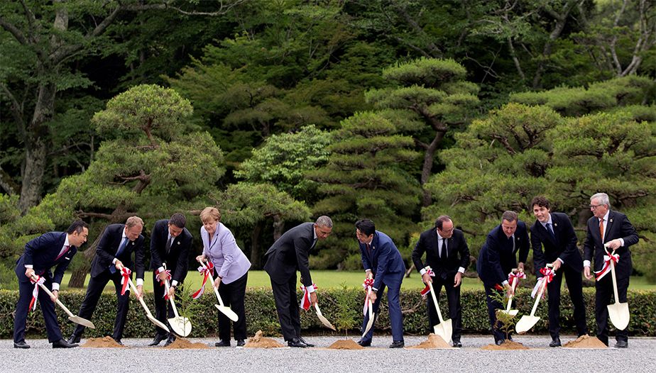 Les leaders du G7 ont la main verte