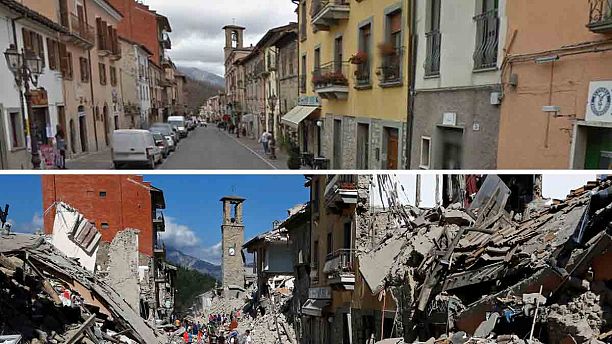 Картинки по запросу Before and After Italian Earthquake