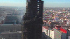 Madrid’s business district closed by massive fire