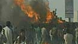 Bassorah : des chars britanniques incendiés