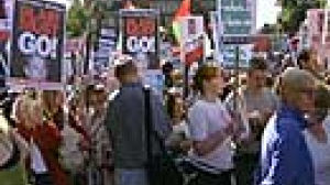 Pan-European protests call for Iraq withdrawal.