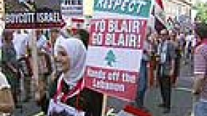 Protests in UK at Israeli air raids