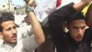 In Gaza Hamas supporters have been burying their dead – two victims of an israeli airstrike – killed in their car