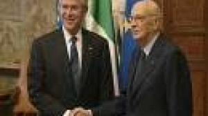 Inizia dal Quirinale la visita in Italia del presidente degli Stati Uniti George Bush