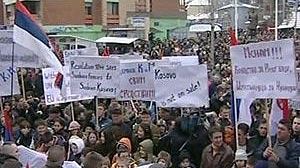 Kosovan Serbs protest province’s independence