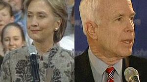 Primaires américaines : retours gagnants pour Hillary Clinton et John McCain