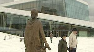 Oslo’s opera house like an iceberg in the fjords