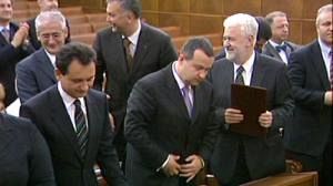 Serbian rivals now united in coalition government