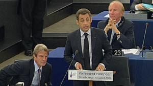 Nicolas Sarkozy présente ses priorités au Parlement européen