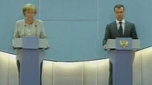 Rencontre Medvedev-Merkel sur la crise en Géorgie