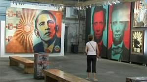 Obama art on show in Denver