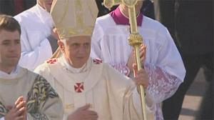 Pope Benedict arrives at Lourdes