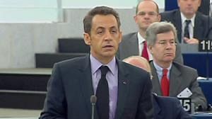Nicolas Sarkozy soutenu par le Parlement européen sur la crise financière