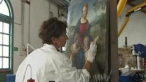La vierge au chardonneret restaurée