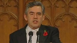Britain’s Brown urges creation of “global society”