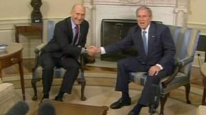 Bush and Olmert hold final meeting