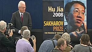 Europe holds Sakharov ceremony for absent Hu Jia