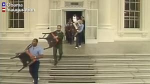 Bush bags leave White House  ahead of him