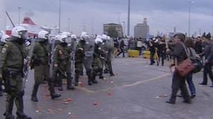 Riot police clash with protesting Greek farmers