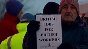 More British workers walkout in jobs for foreigners row