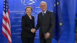 1ère visite d’Hillary Clinton à Bruxelles