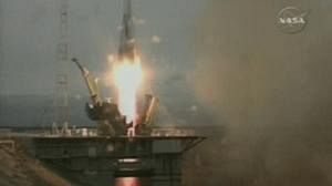 Space tourist blasts off