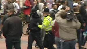 Rival demonstrators clash in British city