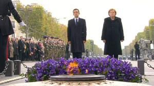 Merkel makes history in Paris on Armistice Day