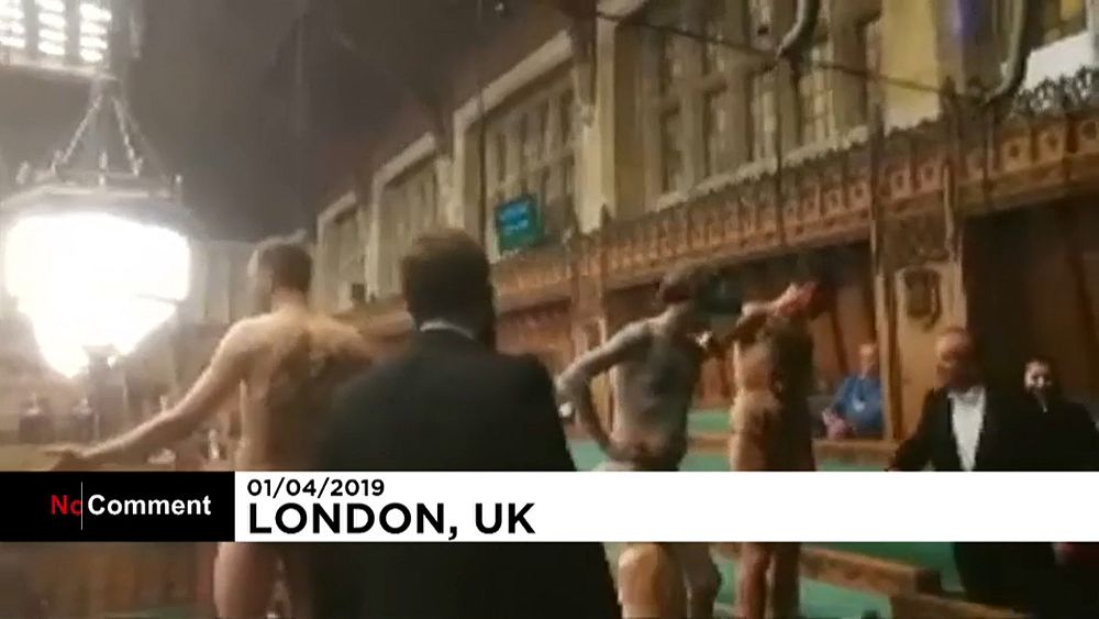 Video Naked Truth Climate Activists Cause A Stir During Brexit