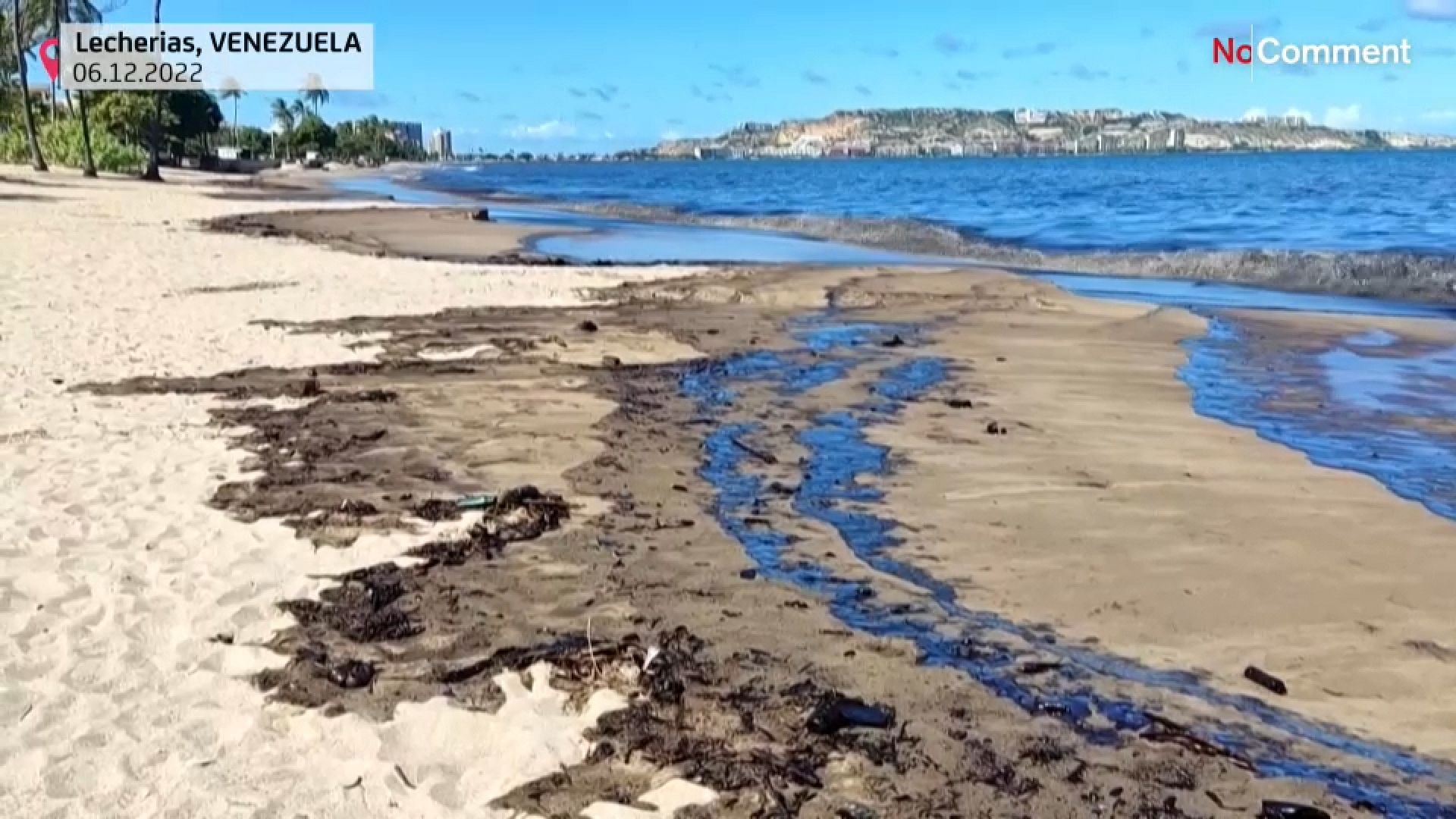 Video Watch Oil Spill Pollutes Venezuela S Coastline Euronews